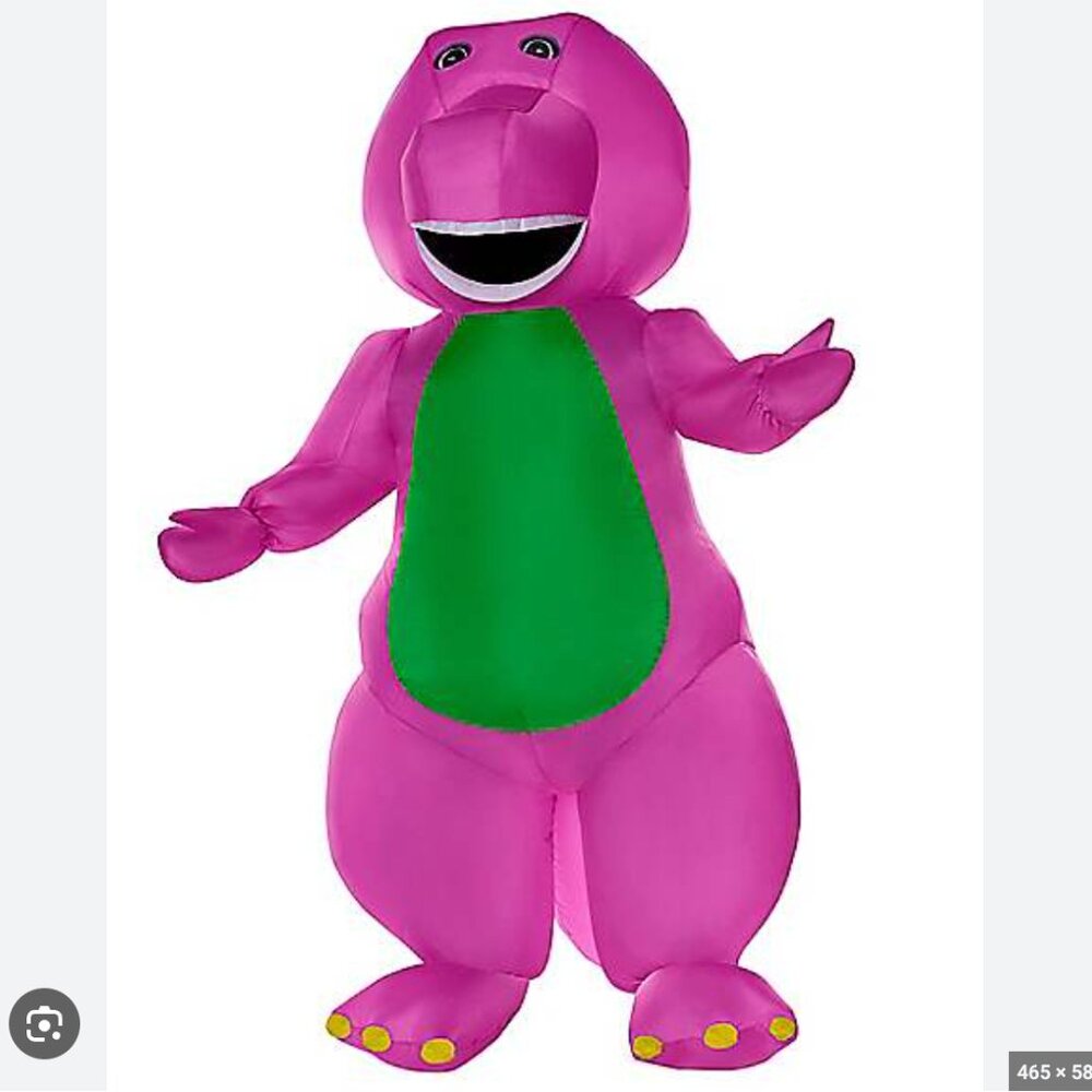 Adult Barney Inflatable Costume - Worn Once O/S